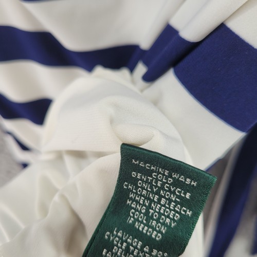 Lauren Ralph Lauren Kleid Gr. 12 Stretch marine weiß gestreift seitliche Raffung zum Binden - Bild 13 von 14