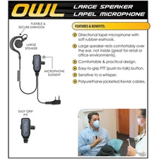 Tactical Ear Gadgets OWL Earpiece for Kenwood NX TK Series Radios (See List)