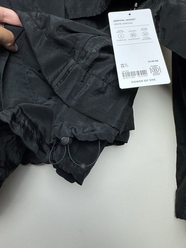 Chaqueta de llegada Athleta para mujer talla XL negra viento cremallera completa capa bolsillos para lluvia - Imagen 5 de 8