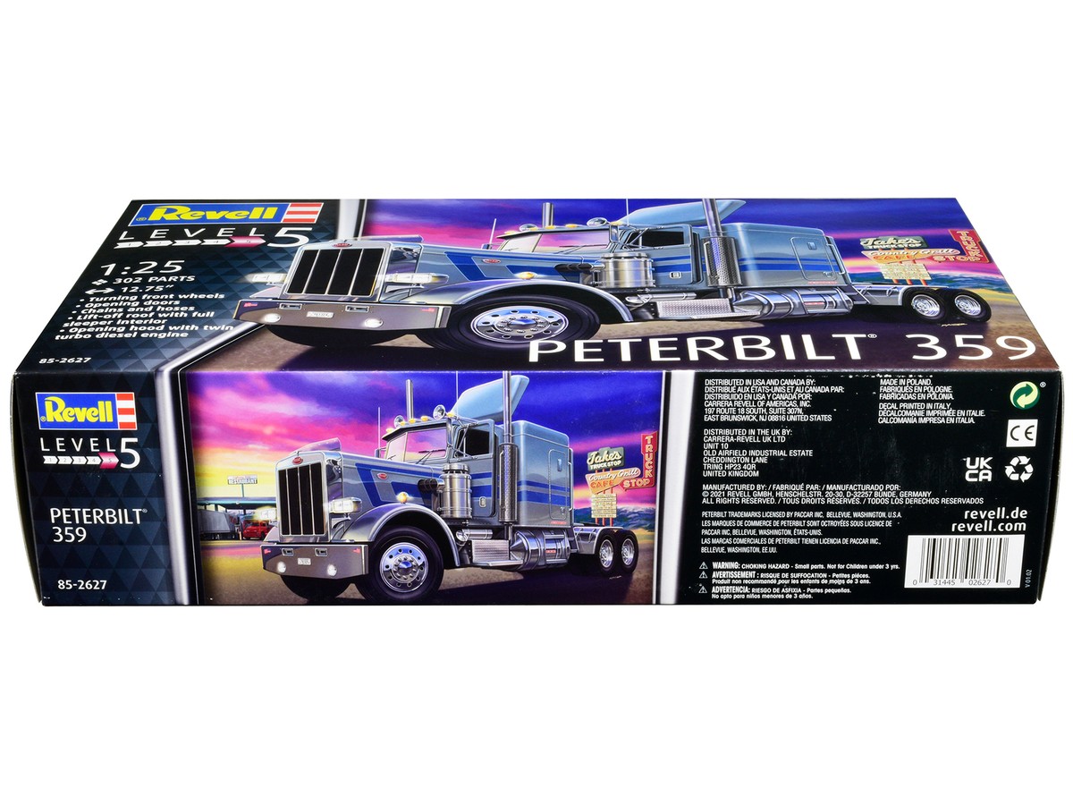 Revell Peterbilt 359 & '55 Chevy セット Level 5 Model Kit Peterbilt 359 Truck Tractor 1/25 Scale
