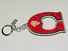 COACH New York C with Studs Bag Charm Key Ring Vintage Very Rare.