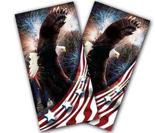 CORNHOLE AMERICAN USA BALD EAGLE WRAPS Vinyl Decals Stickers Game Board Wrap Set