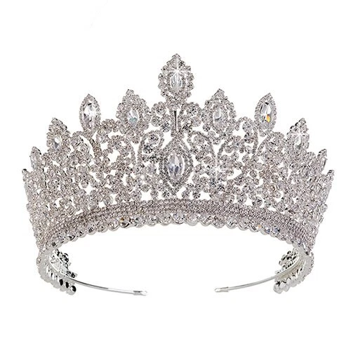 Wedding Crown Jewelry Vintage Bridal Hair Tiaras Copper Luxury Rhinestone Crowns - Picture 8 of 20