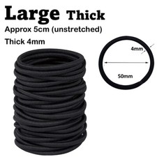 Black Hair Bands Elastics Bobbles Thin Thick Women Girls Kids Endless School Set