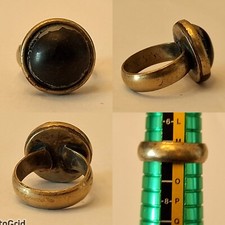 Beautiful Old Jade stone Roman  brass ring