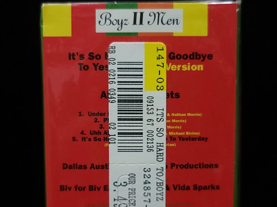 Sealed Boyz II Men It's So Hard To Say Goodbye To Yesterday Cassette Tape Single - Image 4 of 4
