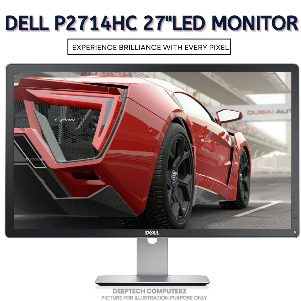 Dell P2714HC 27" Inch IPS LED FHD Monitor RES 1920x1080 Tiltable Wide Screen - Image 2 of 4
