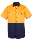 Jb's wear Hi Vis Short Sleeve Safety Work Shirt Cool Vents UPF50+ Curved Hem