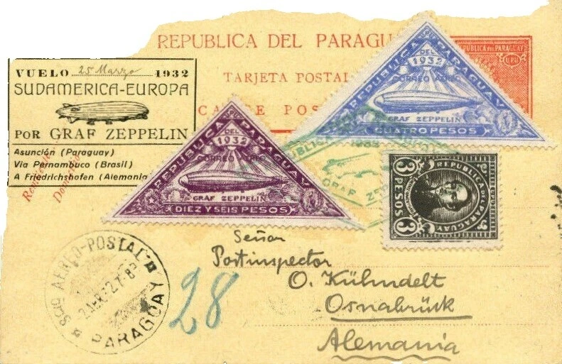 Postal History Paraguayan Stamps