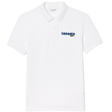 Lacoste Men's Polo Shirt Size S White Cotton Pique Short Sleeve Logo New