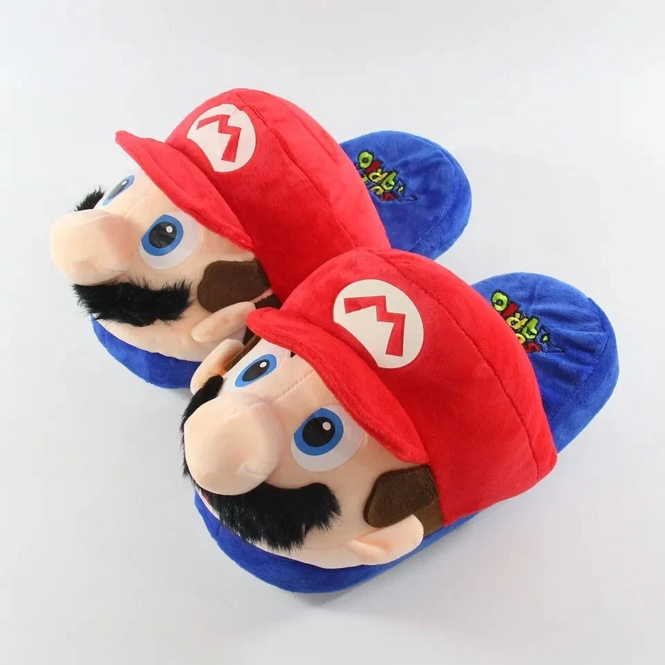 Chausson super Mario Bros enfant ou adulte taille unique 27cm pantoufle  peluche