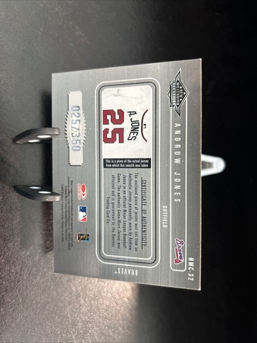 2002 Donruss Classics - New Millennium Classics #NMC-32 Andruw Jones /350 (MEM) - Picture 2 of 3