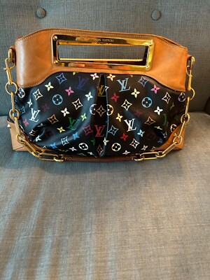 louis-vuitton purse authentic black multi