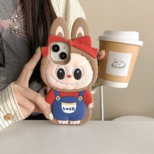 Cute 3D Cartoon Rubber Soft Phone Case For iPhone 16 Pro Max 15 14 13 12 Cover