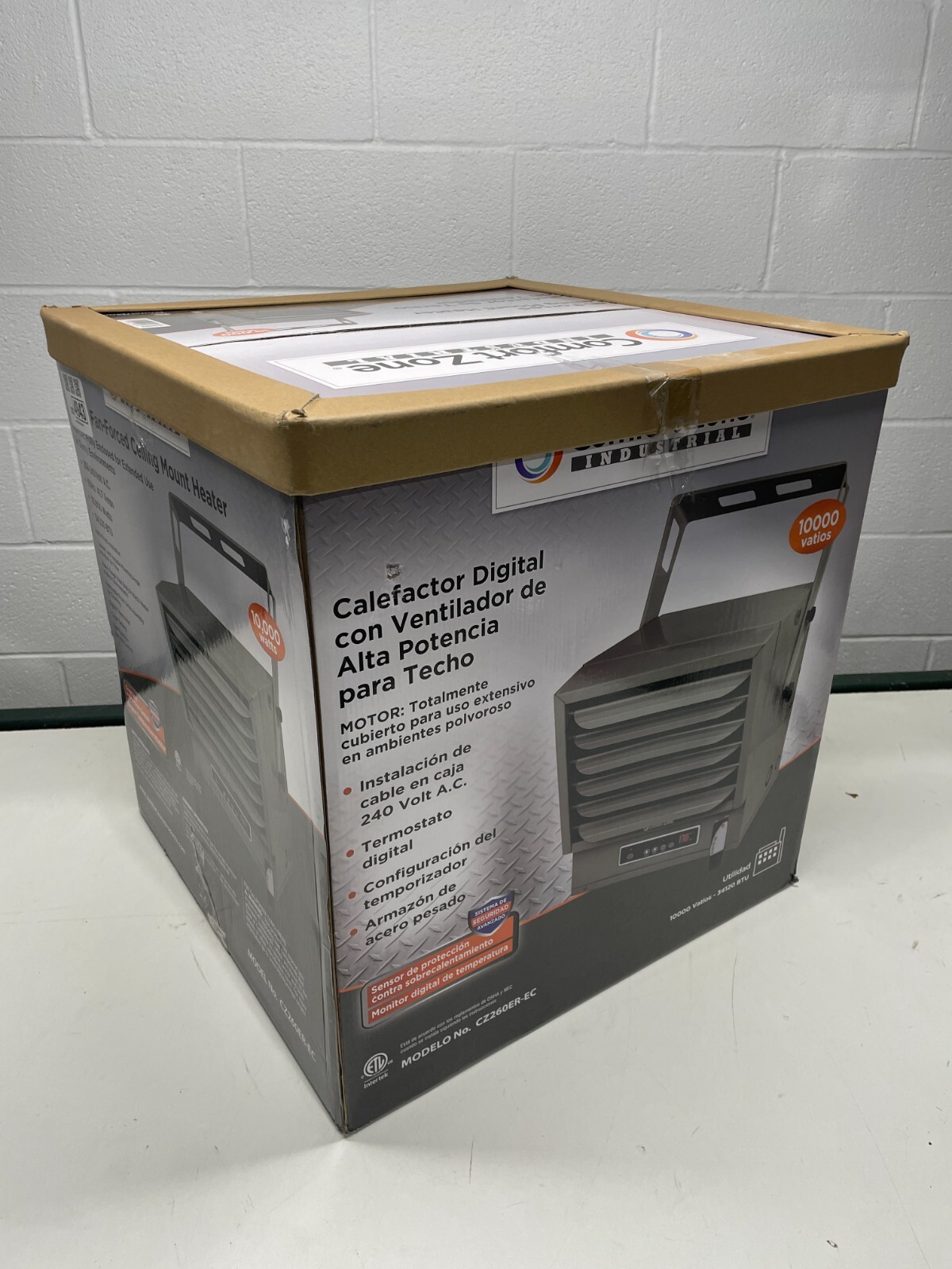 Comfort Zone CZ260ER 10 000W Remote Control Industrial Heater Dark