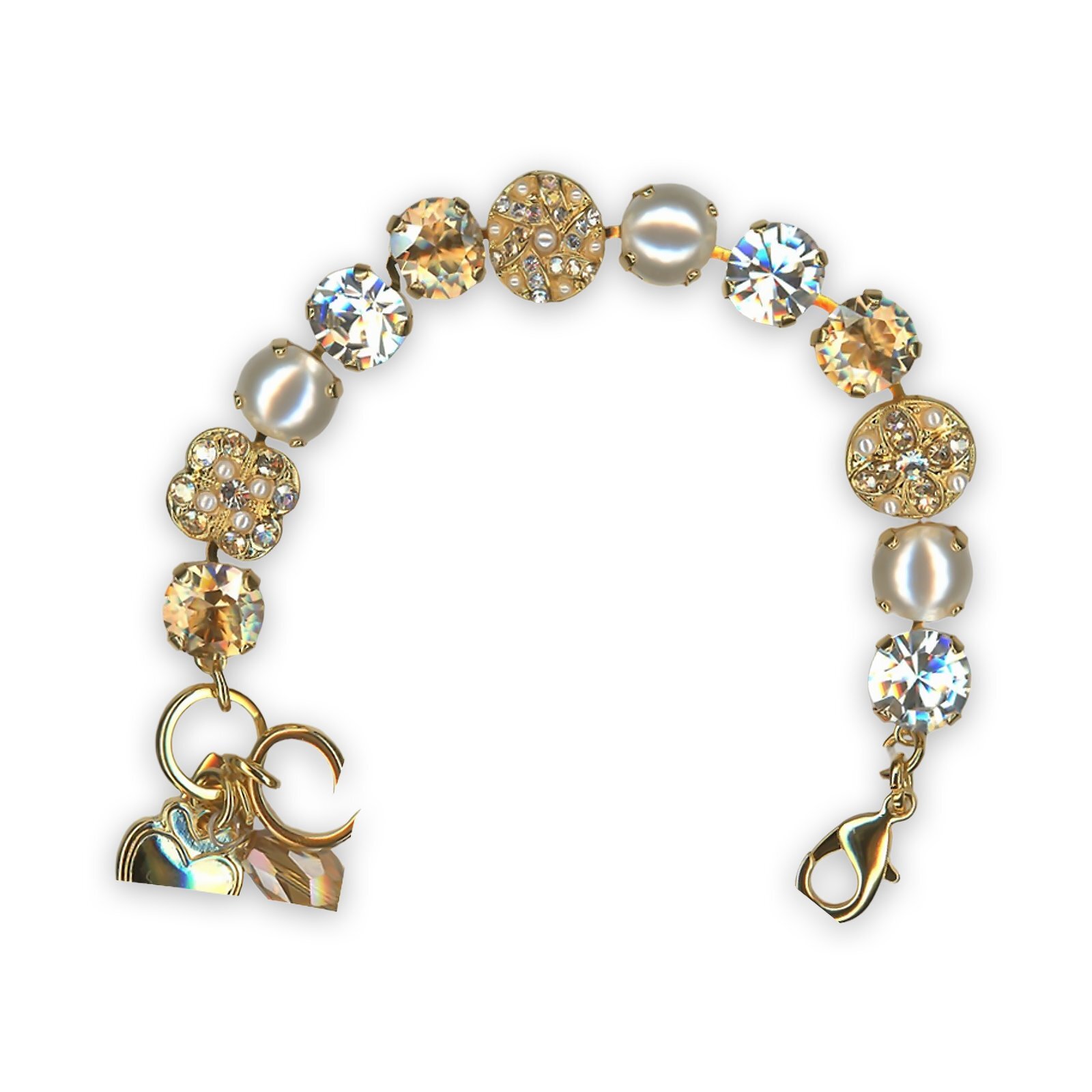 Glamorous Pearl Golden Shadow Bracelet by Mariana My Treasures Collection-image