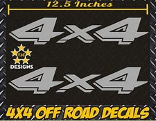 4x4 Decals Set Metallic Silver For Dodge Dakota Ram Sticker Set Of 2
