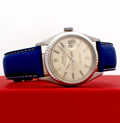 Mens Vintage ROLEX Oyster Perpetual Datejust 36mm Stainless Steel Silver Dial