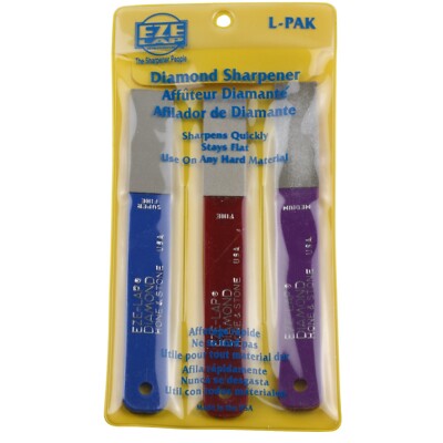 Eze-Lap Diamond Sharpener Set Fine Super Medium Grit Stones 5 7/8''