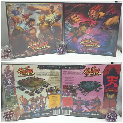 STREET FIGHTER - THE MINIATURES GAME - CAPCOM & Boss Expansion + extra DICE LOT 