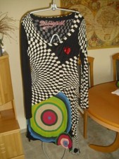 DESIGUAL Jersey-Kleid, Langarm, Gr. S, typischer Patchwork-Style, Hingucker!