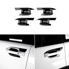 For Hyundai Santa Fe 2024-2025 Black Exterior Door Handle Bowl Cover Trim 4PCS