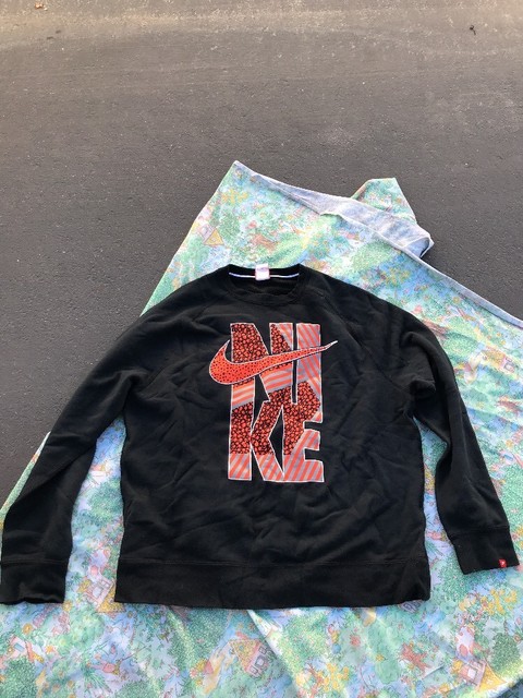 Big Logo Nike Black And Orange Pattern Crewneck Sweatshirt Spell Out Men | eBay