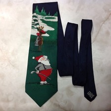HALLMARK CHRISTMAS MENS SANTA GOLF NECK TIE, USA MADE, NEW