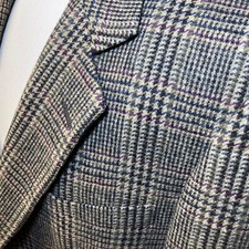 VTG Hart Schaffner Marx Houndstooth Plaid Tweed Sz 44 Colorful Wool Blazer USA