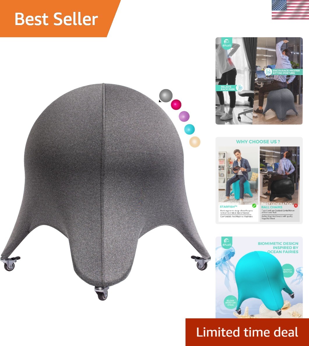 Original Starfish Ball Chair, Yoga Ball Chair Exercise Ball Chair Ergonomic D...