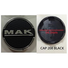 SET 4 CAPS COPRIMOZZO C023 60mm PER MAK VOLARE+ 7.5x17 5x112 BLACK MIRROR RI