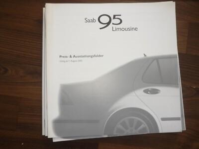 Saab 93 brochure Sport sedan from 2002 price and equipment folder