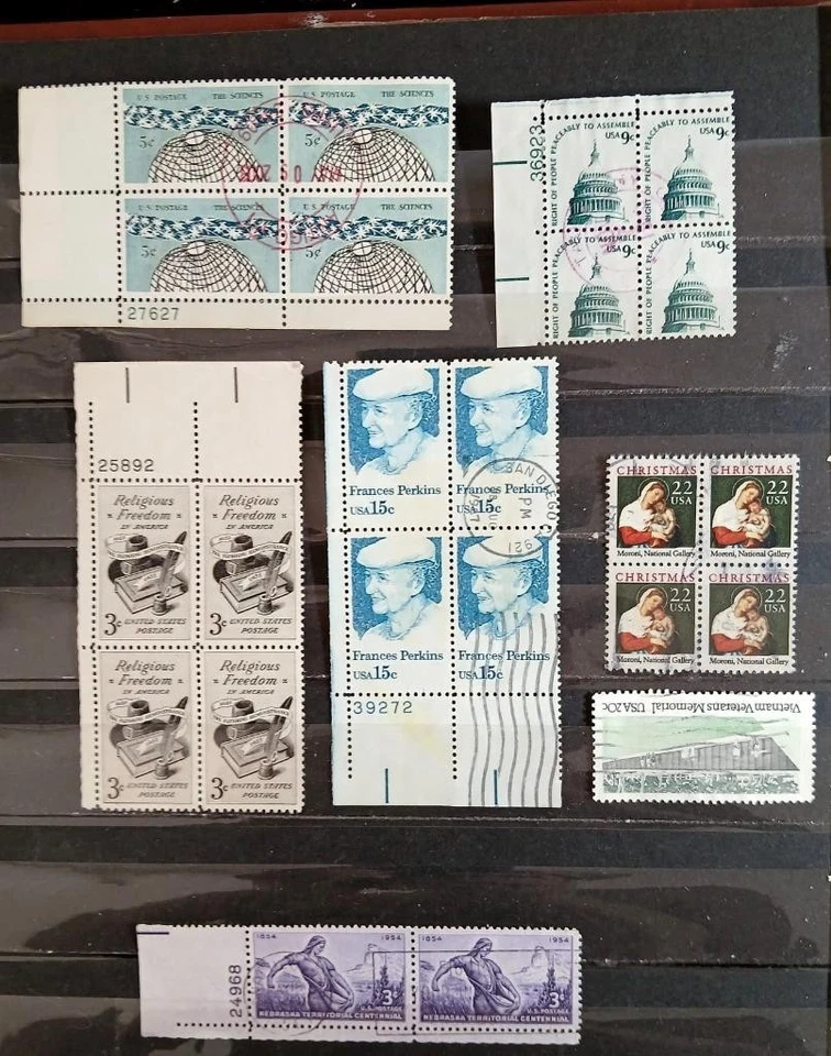 United States Stamp Collection Numbered Blocks, Blocks. Strips,Pairs,& US Stamps - Image 2 of 4