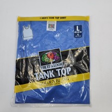 Vtg 1998 Fruit of the Loom Tank Top Blue Shirt Large 42-44 Golden Blend NOS