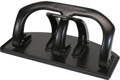 Master 20-Sheet Duo Two-Sided Heavy-Duty Two-And Three-Hole Punches, 9/32'' Holes