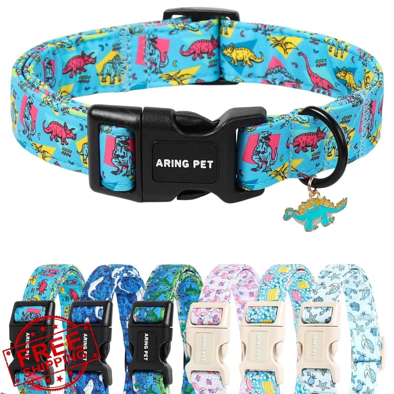 Aring pet Dinosaur Blue X-Small Collar
