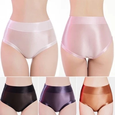 Ladies Sexy Ultra Sheer Oil Glossy Knickers Bikini Full Briefs Underwear Panties - Image 1 of 4