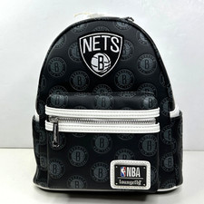 New Loungefly NBA Brooklyn Nets Debossed Mini Backpack Basketball NWT