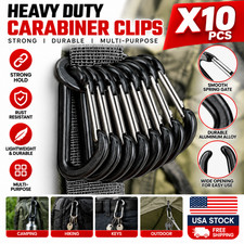 Carabiner Clip, 10 Pack, 855lbs  3" Heavy Duty Caribeaners for Hammocks, Camping