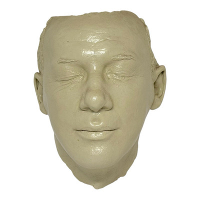 VINTAGE STUDIO PLASTER FACE DEATH LIFE MASK WALL HANGING SCULPTURE