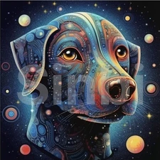 Digital Photo Frame Dog 0101.PNG High Resolution Printable File 4500 x 4500px