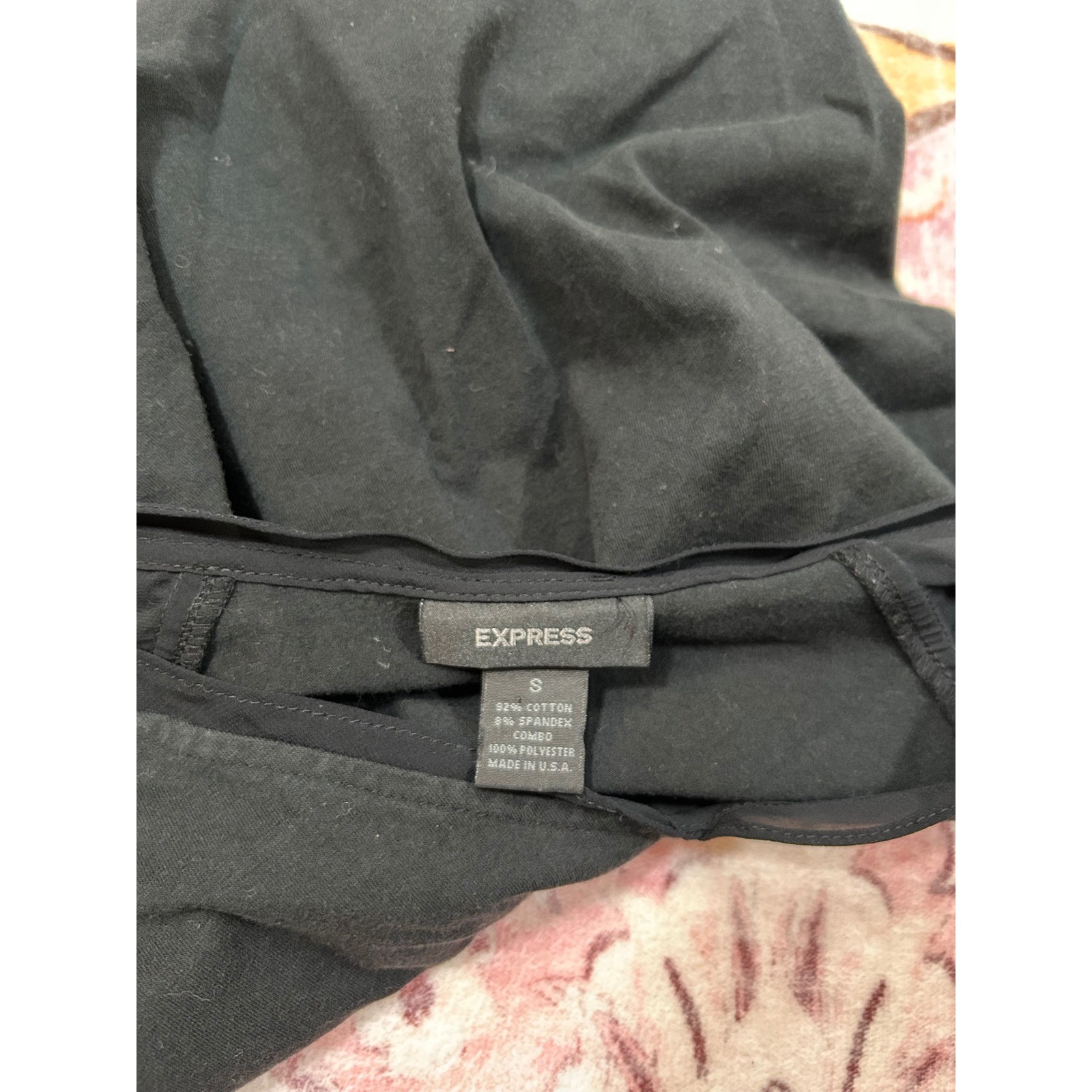 Express Black Sheer Cap Sleeve V Neck Basic Top T… - image 5