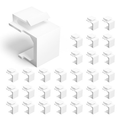 30-Pack Blank Keystone Jack Inserts for Keystone Wall Plate and Patch Panel -...