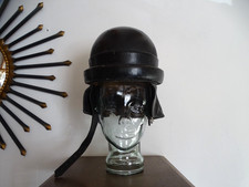 Casque de tankiste Italien ancien en cuir de 1956 militaria militaire