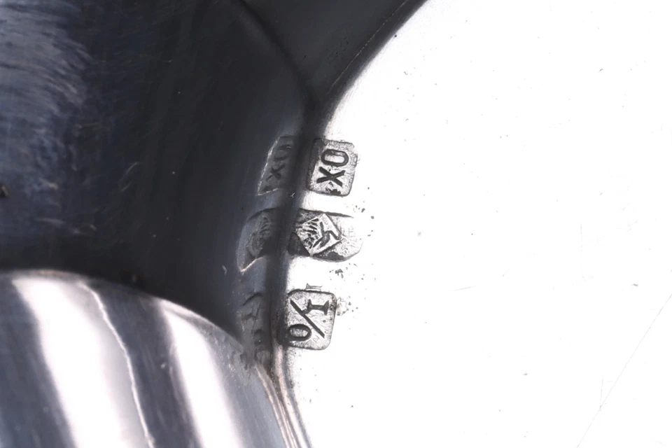 WMF antikes ovales Silbertablett Fächerdekor Fächermuster alte Straußenmarke - Bild 4 von 4