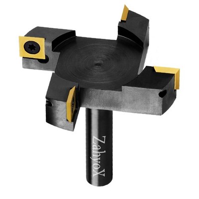 ZahyoX CNC Spoilboard Surfacing Router Bit, 1/2'' Shank, 4 Wings, 3'' Cutting D...