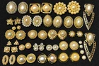 25 Pairs Vintage Faux Pearl Pierced Stud Earrings Lot Costume Jewelry #14