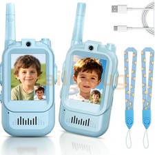 2 Pack Rechargeable Kids Video Walkie Talkies - Camping/Hiking Toys Ages 3-12