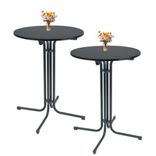 Mesa De Bar Plegable Ø 80 Cm Altura 110 Cm Mesa De Acero Mesa De Bistro 2X