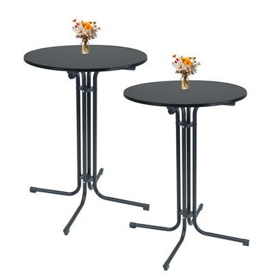 Stehtisch klappbar Ø 80 cm Höhe 110 cm Stahl Gastrotisch Bistrotisch 2x